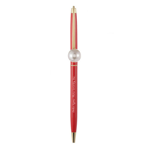 New! Elegant Delta Pearl Metal Writing Pen - Red