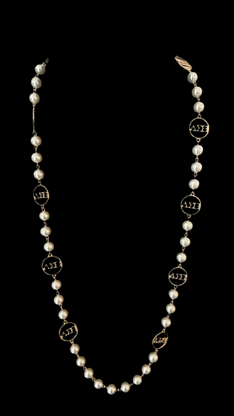 Delta Pearl Circle Necklace - Gold
