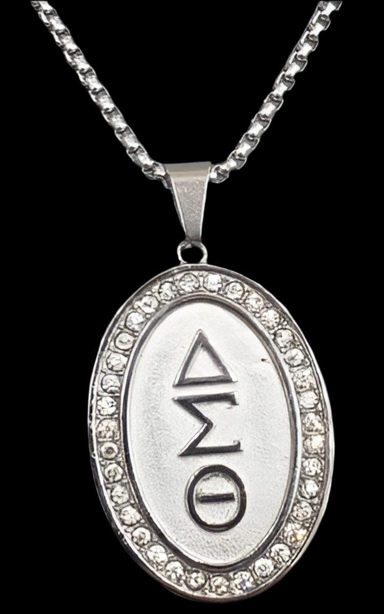 ΔΣΘ Oval Bling Shape Necklace – That Greek Life