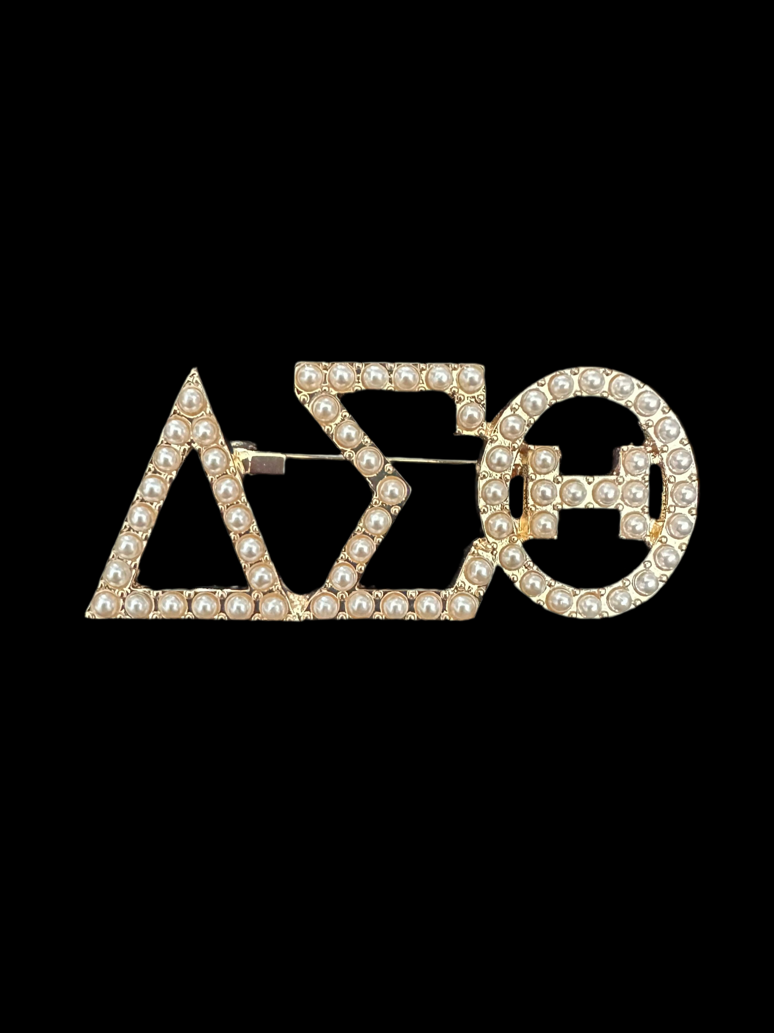 Delta Pin Delta Pearl Lettered Gold Lapel Pin - Medium – That Greek Life