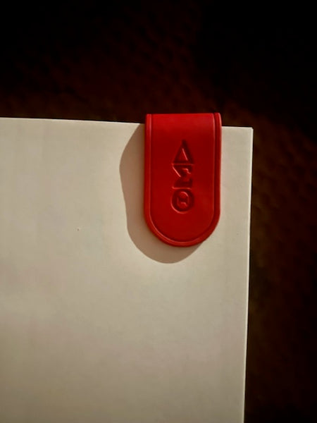 New! Delta Red Leather Magnetic Bookmark