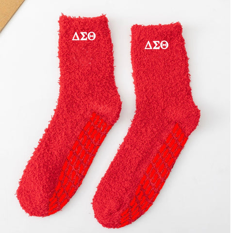 Delta Soft Fuzzy Footie Socks - Red