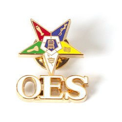 OES 3D Shield Lapel Pin w/letters