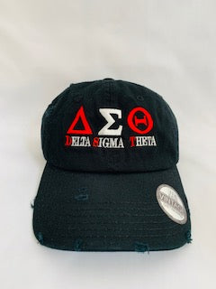 Delta Sigma Theta Flexfit Embroidered Mesh Cap Black