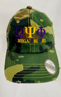 Omega Baseball Cap - Distressed Vintage Camo