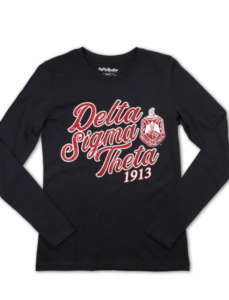 Delta Long Sleeve T-Shirt - Glitter/Black