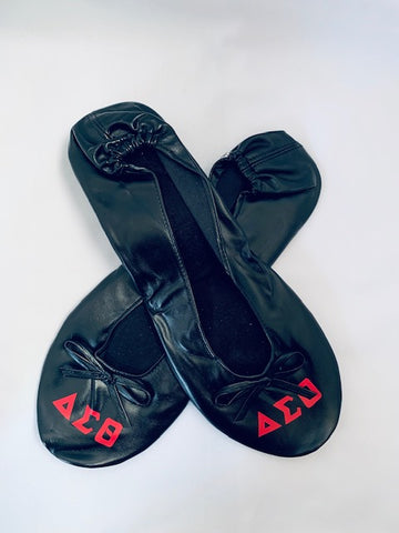 Delta Foldable Ballet Shoe Slipper - Black
