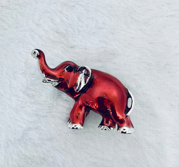 Ruby Red Elephant Lapel Pin