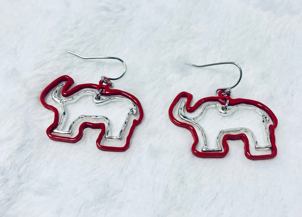 Delta Two-Tone Elephant Earrings