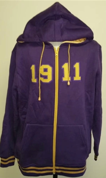 Omega "1911" Zippered Hoodie - Purple