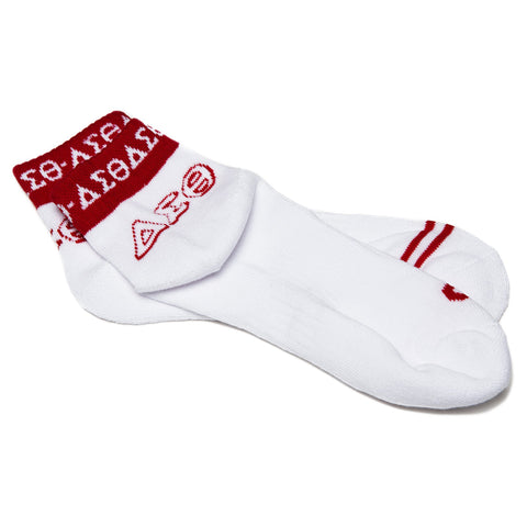 Delta Bootie Sock - White